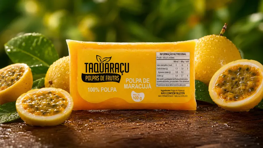 Embalagem de polpa de maracujá Taquaraçu